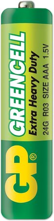 Batteries GP24G Greencell R03/1212/AAA İnce Pil, 1.5 Volt, 40'lı Kutu, Yeşil/Sarı/Beyaz