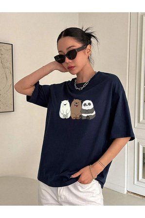 Unisex Kafadar Ayılar Tasarım Tshirt