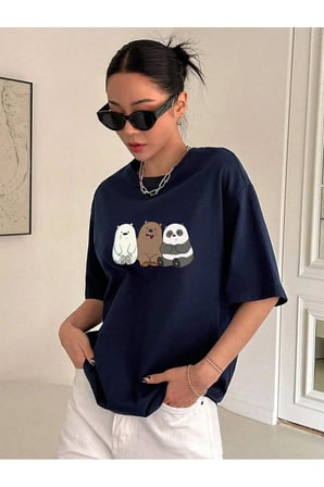Unisex Kafadar Ayılar Tasarım Tshirt