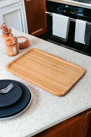 Bambu Lüx Dikdörtgen Büyük Servis-Sunum Tabağı 30x20x1,8cm
