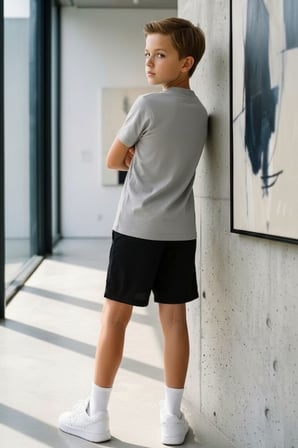 Pina Kids Erkek Çocuk Takım Gri Pamuklu Penye Şortlu Tişört 8 Yaş