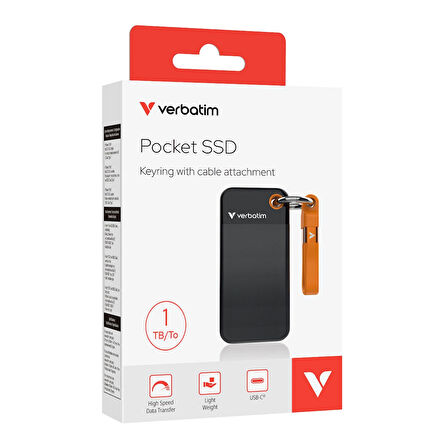 Verbatim Pocket 1TB 1000MB/s Taşınabilir SSD USB 3.2 – Turuncu