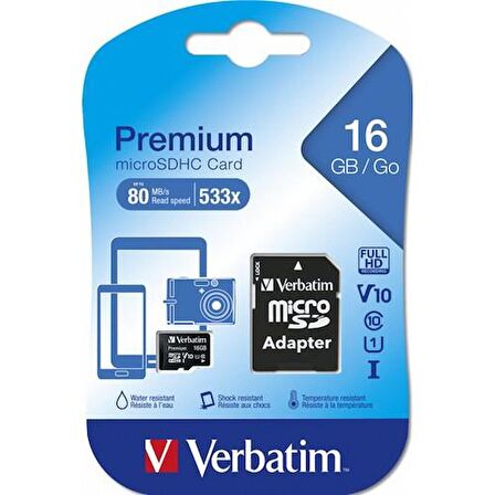 Verbatim 16GB Microsdxc Class 10 80MB Hafıza Kartı