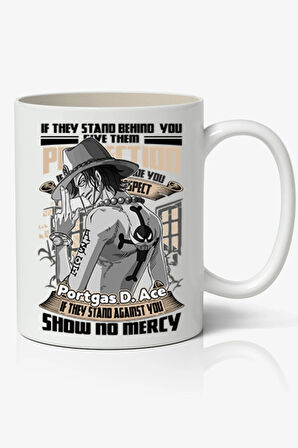 One Piece Portgas D. Ace Anime Temalı Beyaz Kupa Bardak Sevgiliye Arkadaşa Hediye