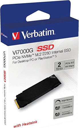 Verbatim Vi7000G 2TB 7400MB-6700MB M.2 NVMe PCIe Gen 4 SSD