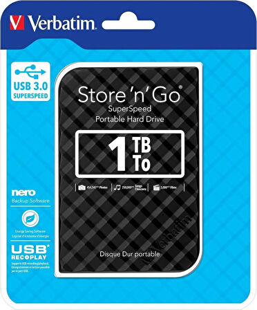 Verbatim 53194 - 1TB USB 3.0 Siyah Taşınabilir Harddisk