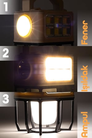 3 MODLU Şarjlı Kamp Lambası Solarlı 20 WATT LED Işık El Feneri Portatif Işıldak Gece Lamba PR9802B
