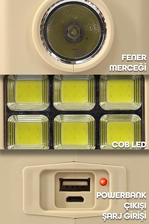 3 MODLU Şarjlı Kamp Lambası Solarlı 20 WATT LED Işık El Feneri Portatif Işıldak Gece Lamba PR9802B