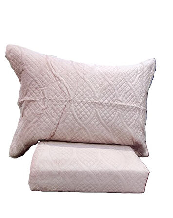 TAYTÜYÜ NUBUK YATAK ÖRTÜSÜ ÇİFT KİŞİLİK TOSKANA PUDRA