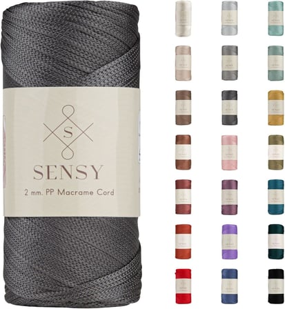 2 Mm - 200 gr Polyester Makrome Ipi Koyu Gri 230 M Polyester Makrome Ip Supla Ip Ve Çanta Ipliği