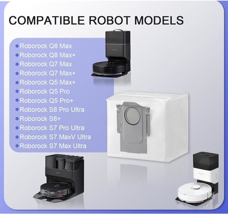 Roborock S8+ S8 Pro Ultra,S7 Maxv Ultra,S7 MaxV Ultra S7 Pro Ultra,Q7+ Q7 Max+Q8 Max+ Robot Süpürge Uyumlu Toz Çöp Torbası Yedek Parca Seti-6 Adet