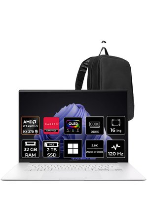 Zenbook S16 Ryzen AI 9 HX370 32GB RAM 2TB SSD 16" 3K (2880x1800) OLED 120Hz Win11 Pro UM5606WARK295WP314 Notebook + PER4 Çanta