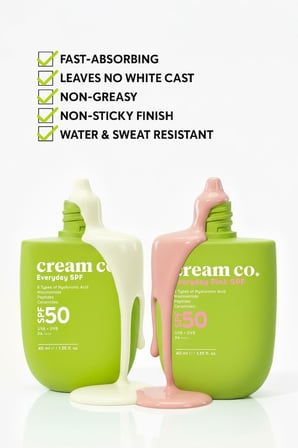 Cream Co. SPF50 Güneş Koruyucu Krem, Leke Karşıtı Nemlendirici Aydınlatıcı, 40 ML, Güneş Serumu