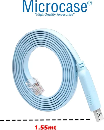 1.8mt USB 2.0 Cisco Seri Yönlendirici USB'den RJ45'e Çeviren Konsol Kablosu Mavi AL3948