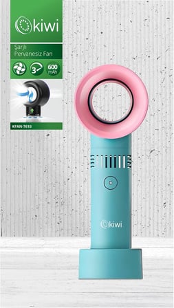 Kfan-7610 Şarjlı Pervanesiz Taşınabilir El Fanı