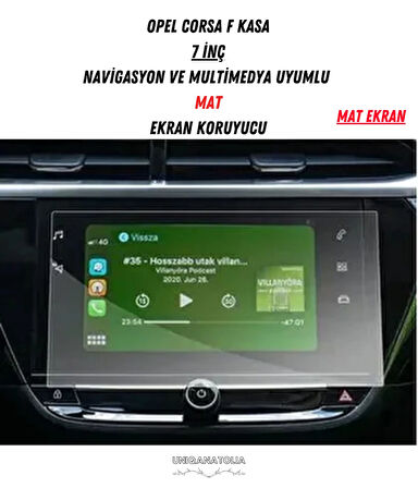 Opel Corsa F Kasa 7 inç Navigasyon ve Multimedya Uyumlu Mat Ekran Koruyucu