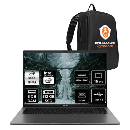 ASUS Vivobook S16 i5 13420H 8GB DDR5 512GB SSD 16" 144Hz WUXGA FDOS S3607VA Dizüstü Bilgisayar