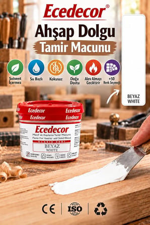 Ahşap Dolgu ve Tamir Macunu 200g Bardak (Beyaz)