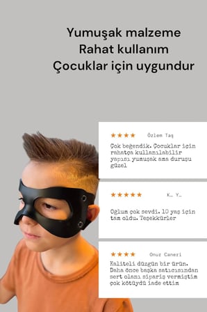 Victor Osimhen Futbolcu Maskesi Siyah Mat Esnek Çocuk boy Maske Lastikli