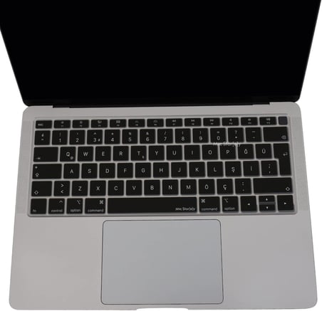 Türkçe Q Silikon Klavye Koruyucu MacBook Air 13 Retina Uyumlu A1932 A2179 A2337 M1 | ISO UK Ters L Enter | TR Q Klavye Kaplama Siyah