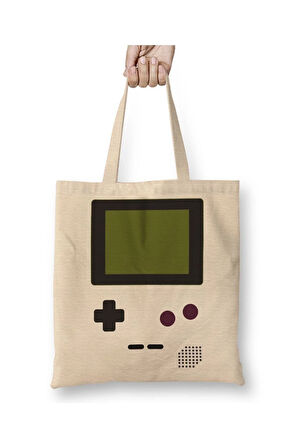 Gamer Boy Beyaz Bez Çanta Uzun Saplı Alışveriş Çantası Plaj Çantası