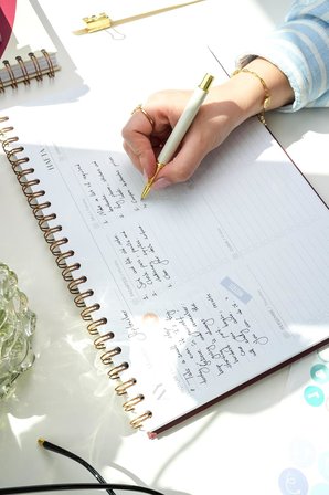 Süresiz Haftalık Masaüstü Planlayıcı 12 Aylık Undated Desk Planner Bordo