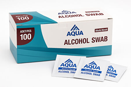 Alkollü Mendil Swab %70 Ethyl Alcohol Içerikli 100'lü Kutu