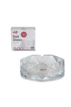 Deli Glass Kristal Cam Kül Tablası Küllük YG1201/1