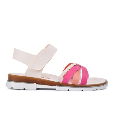 Şiringenç 001 Beyaz-Pembe Çocuk Sandalet