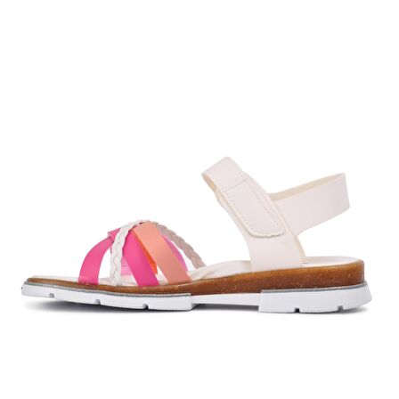 Şiringenç 001 Beyaz-Pembe Çocuk Sandalet