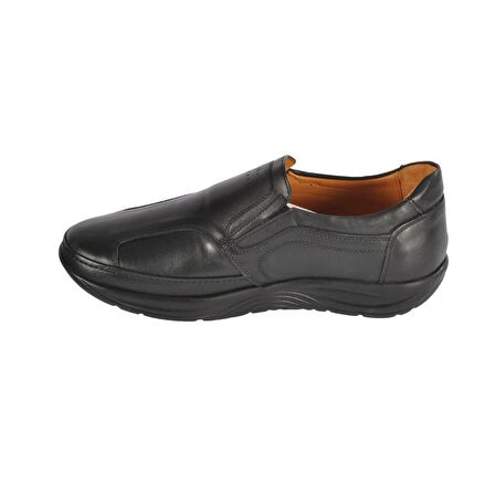 Ayakmod 505 Siyah Erkek Hakiki Deri Slip On Ayakkabı