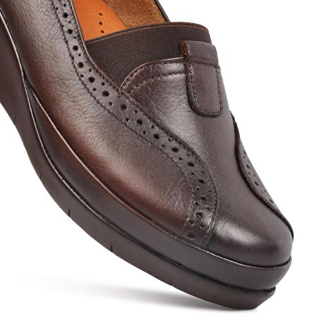 Ayakmod 888 Kahve Kadın Hakiki Deri Günlük Ayakkabı