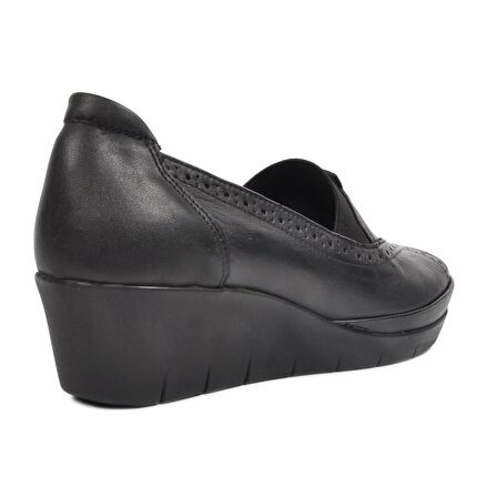 Ayakmod 888 Siyah Kadın Hakiki Deri Günlük Ayakkabı