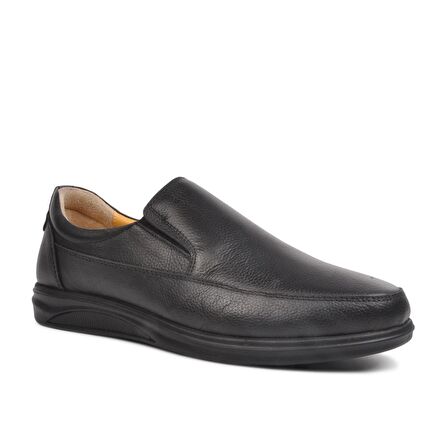 Ayakmod 472 Siyah Erkek Hakiki Deri Slip On Ayakkabı
