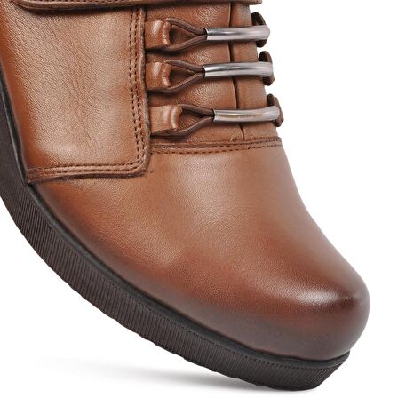 Ayakmod 385 Ceviz Kadın Hakiki Deri Comfort Günlük Ayakkabı