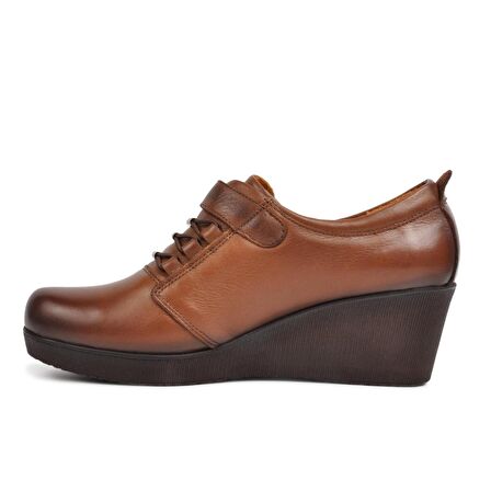 Ayakmod 385 Ceviz Kadın Hakiki Deri Comfort Günlük Ayakkabı