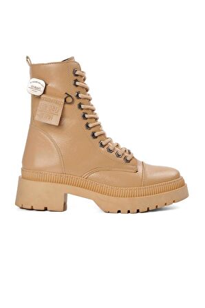 Park Moda K9024 Nut Kırışık Rugan Kadın Postal Bot