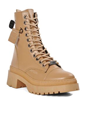 Park Moda K9024 Nut Kırışık Rugan Kadın Postal Bot