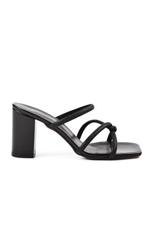 Pierre Cardin PC-52218 Siyah Rugan Kadın Topuklu Terlik