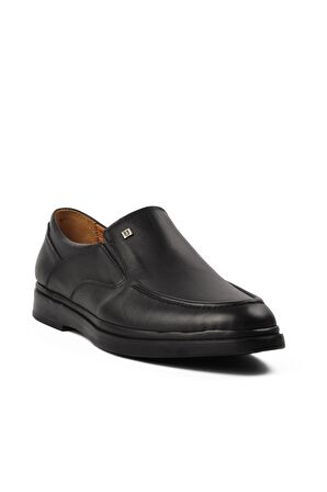Umaro 327 Siyah Hakiki Deri Erkek Günlük Ayakkabı