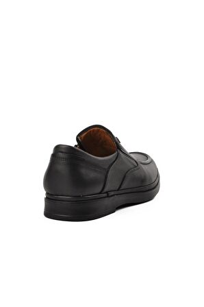 Umaro 327 Siyah Hakiki Deri Erkek Günlük Ayakkabı