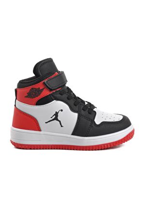 Cool Haykat Uzun-P Siyah-Kırmızı Çocuk Hi Sneaker