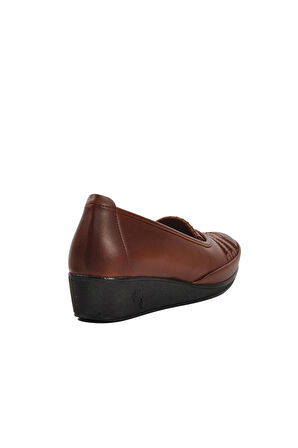 Ayakmod 176 Taba Hakiki Deri Kadın Günlük Ayakkabı