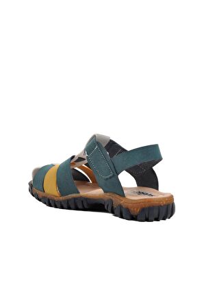 Ayakmod Şng 210111-F Lacivert Nubuk-Sarı Erkek Çocuk Sandalet