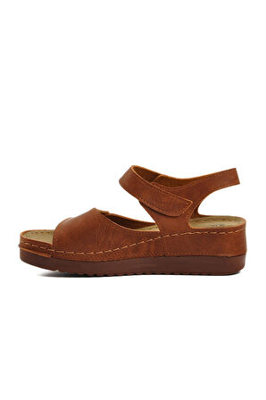 Ayakmod 07-109 Rr Taba Kadın Dolgu Topuk Sandalet