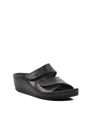 Ayakmod 15.009 Siyah Kadın Dolgu Topuk Terlik