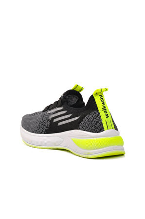 Walkway Ravello-F Siyah-Beyaz-Fosfor Sarı Çocuk Spor Ayakkabı