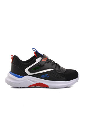 Pepino 1543-F Siyah-Kırmızı-Saks Çocuk Spor Ayakkabı