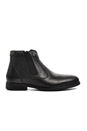 Pierre Cardin 1196063-24K Siyah Hakiki Deri Fermuarlı Erkek Bot