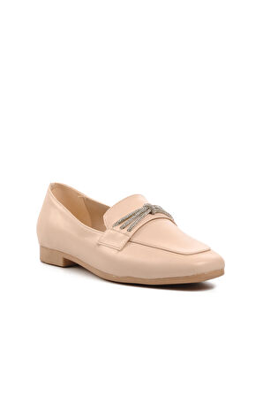Ayakmod 514509 Bej Kadın Loafer Ayakkabı